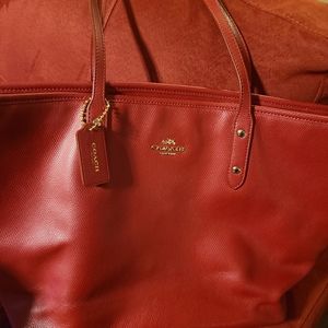 Red coach purse